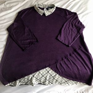 Shirt sweater by Olivia Blu, size 3X in purple